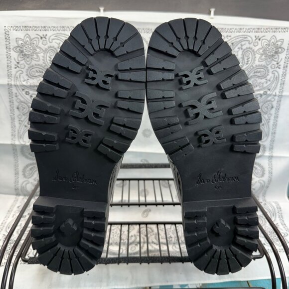 NEW Sam Edelman Laurs Loafer Womens Sz 6.5M Black Patent Leather Slip On Shoes - Picture 9 of 10